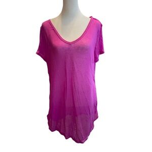 Mudd slightly sheer pink tee shirt L